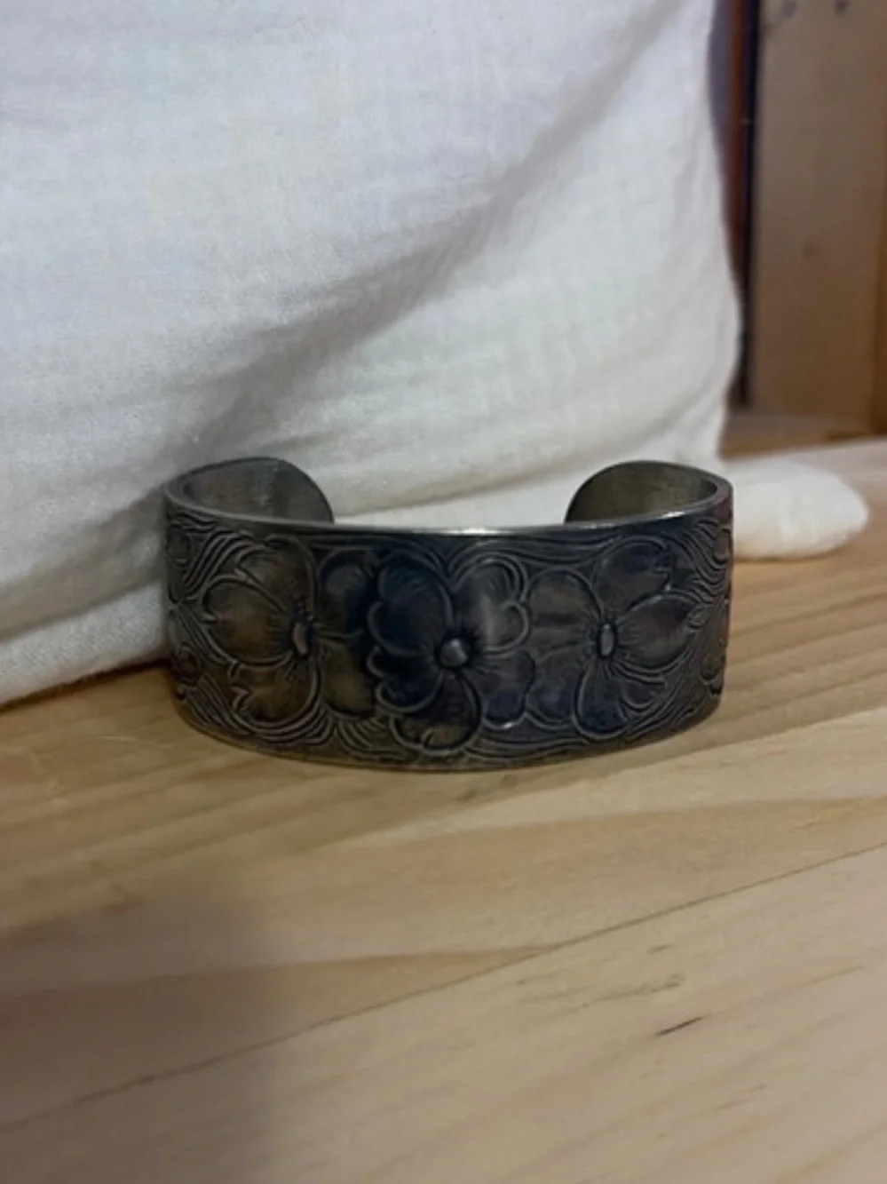 Salisbury Pewter Cuff Bracelet- Flower of the Month- July